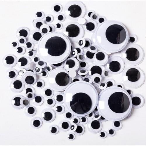 DIY Craft Supplies Wiggly Googly Eyes Black White Self-Adhesive Doll Eye Movable Simulation Animal Eyeball Kindergarten Children