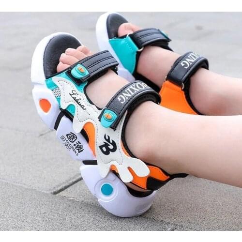 Summer Kids Sandals Boys Beach Sport Children Flats Breathable Anti-slippery Fashion Boys Closed Toe Slippers Sandalias Shoes