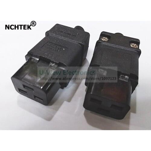 NCHTEK 16A 250V Standard IEC 320 C19 3Pin Female Power Cord Connector, C19 Socket Adapter/Free shipping/10PCS