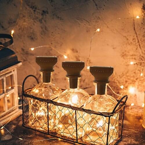 10pcs LED Solar Bottle Lights Copper Wire Fairy String Lights Diamond Shaped Bottle Cork Lamps for Party Wine Bottle DIY Decor