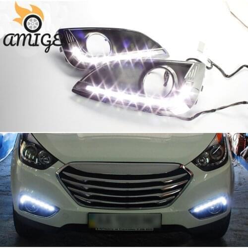 LED DRL Daylights For Hyundai IX35 2010 2011 2012 2013 Super Brightness Auto Bulb Headlamps LED Daytime Running Headlights