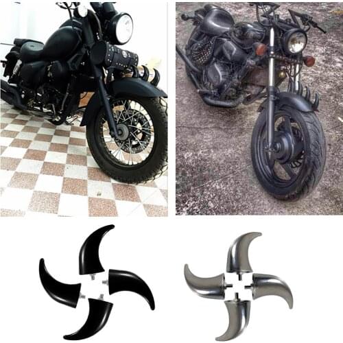 Motorcycle Fender Front Horns Decoration for Chopper Bobber Touring Chrome
