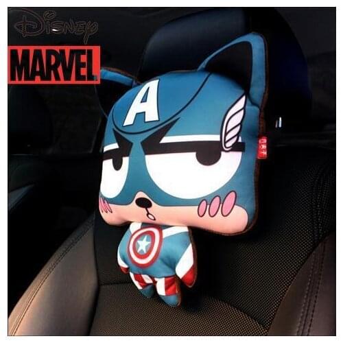 Disney Marvel Captain America Car Headrest Cartoon Cute Creative Neck Pillow Seat Supplies Four Seasons Universal