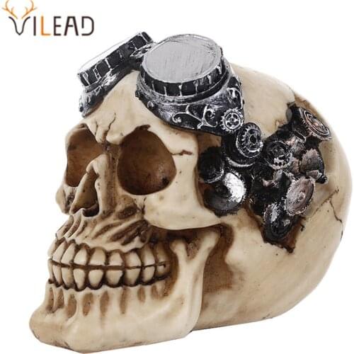 VILEAD Animal Skull Head Ornaments Bar Atmosphere Decoration Christmas Gift Punk Mechanical 3D Personalized Desktop Decoration