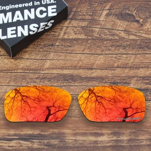 ToughAsNails Resist Seawater Corrosion Polarized Replacement Lenses for Oakley Si Ballistic Det cord Sunglasses Fire Red Mirrore