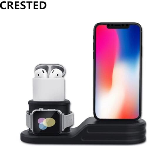 3in1 Charging Stand For Apple watch charger station dock for Airpods IPhone 11 pro max xr X 10 9 8 7 6 iwatch series 6 5 4 3 se