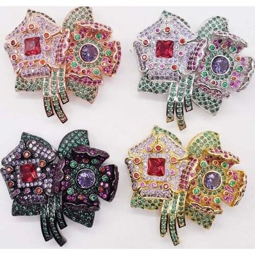 43xx44mm Womens High Quality colorful CZ-inlaid Pearl Bracelet Buckle, necklace buckle, sweater chain connection buckle