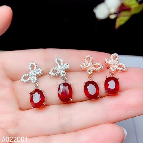 KJJEAXCMY fine jewelry natural ruby 925 sterling silver women gemstone earrings new Ear Studs support test popular