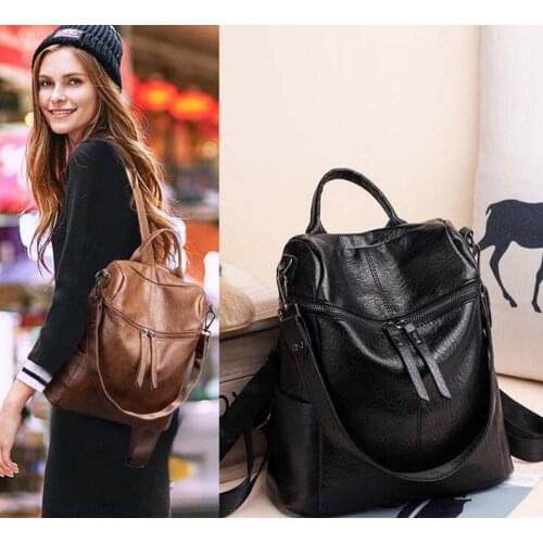 Hot sale free shipping womens high quality pu leather backpack fashion style girls comfortable double shoulder bags