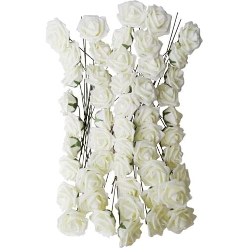 1 X Artificial 10 pieces Bouquets of flowers Rose white Deco Wedding House