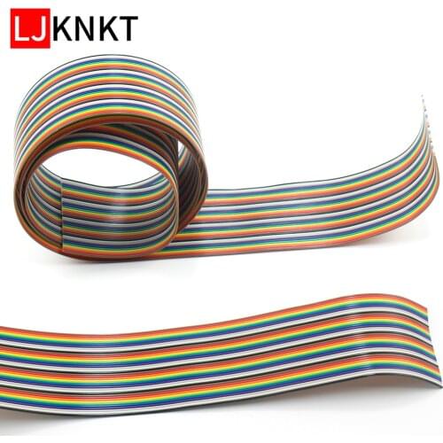 1Meter 40P Color Flat Ribbon Cable Rainbow DuPont Wire Suitable for 2.54mm FC line pressing head Connect 28AWG Tin plated copper