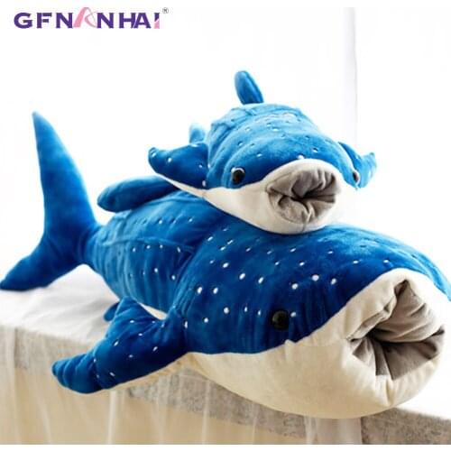 1pc 100/125cm Giant Size Simulation Shark Plush Pillow Cartoon Ocean Whale Fish Dolls Sofa Cushion Stuffed Toys Children Gift