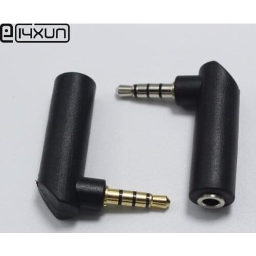 1Pcs 3.5mm 4Pole Male Plug to Female jack 3.5 Right Angle Audio Stereo Plug L Shape Jack Adapter Headphone Connector