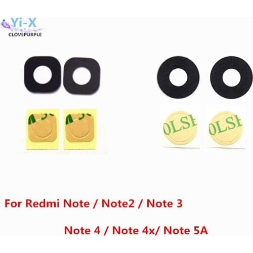20pcs/lot Rear Back Camera Glass Lens For Xiaomi Redmi Note 2 3 4 4x 5A lens for Redmi Note Note2 Note3 Note4 Note4X Note5A