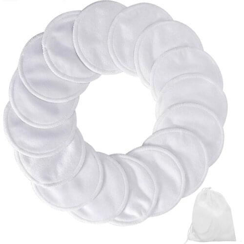 20pcs 8cm 3.15 Inch Round Bamboo Makeup Remover Pads Face Skin Care Supplies Washable Makeup Removing Pads Reusable Makeup Pads