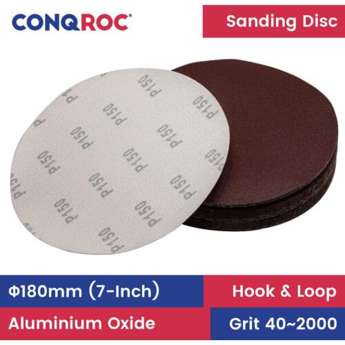 25 Pieces 180mm 7-Inches Sanding Discs Hook Loop Sanding Papers Grit 40~2000 Sandpapers Woodworking Abrasive Tools