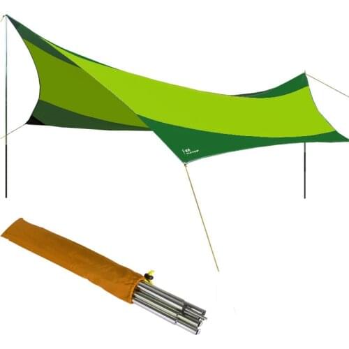 5.5x5.6m Awning Waterproof Tarp Tent Shade Ultralight Garden Canopy Sunshade Outdoor Camping Hammock Rain Fly Beach Sun Shelter