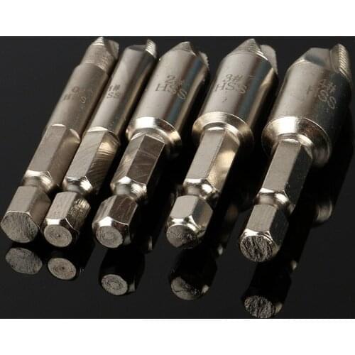 5pcs Carpenters Screw&Bolt Extractor Guide Drill Removal Broken Bolts Easy Out Double Side Bolt Stud Screw Remover Extractors