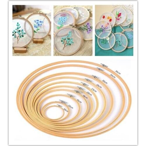 Bamboo Frame Embroidery Hoop Ring DIY Embroidery Painting Cross Stitch Kit Round Bamboo Frame Wooden Sewing Tools Home Deco