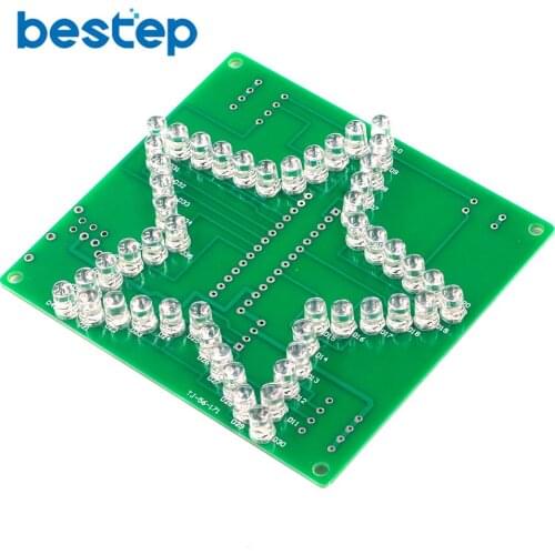 Colorful Glare Five-pointed Star Water Light 51 Single-chip LED Light Electronic DIY Production Kit Send Program