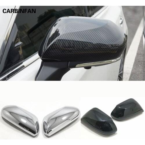 For Toyota Prius 50 2016-2019 Chrome Carbon Fiber Car Both Side Rearview Mirror Cover Bright Strips Decoration Accessories
