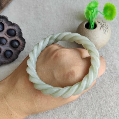 Natural hetian jade twist handcarved bangle bracelets women jade bangles jadeite jade jewelry bangle bracelet