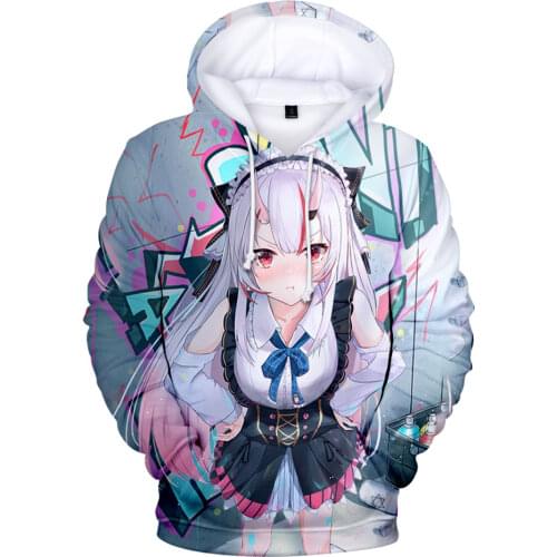HOLOLIVE VTuber Nakiri Ayame 3D Fashion Fall Winer Suit Hoodies Sportswear Hooded Youthful Kawaii Women/Men The hooded