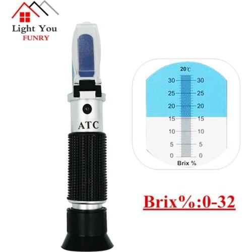 Handheld Brix Refractometer Fruit Sweetness Measuring 0-32% Sugar Meter Soymilk Milk Concentration Honey Meter Salinity Meter