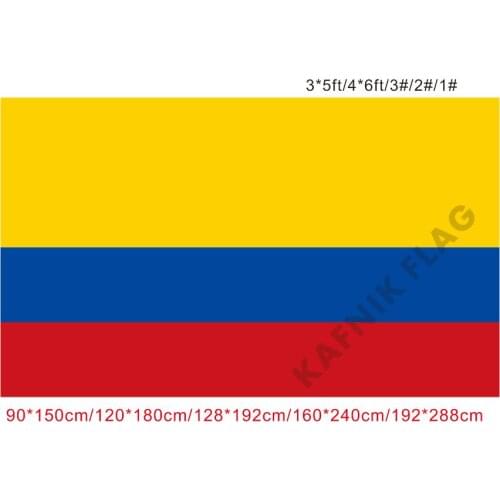 KAFNIK,free shipping 90x150cm/128*192cm/160*240cm/192*288cm big flags Colombia National Flag for Indoor Outdoor Decorative