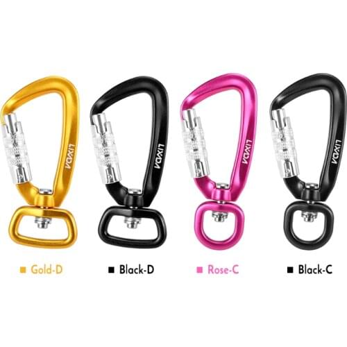 Fitness accessories Swivel Carabiner Clip Rotatable Spinner Carabiner Small Auto Locking Carabiner Rotational Hammock Hanging
