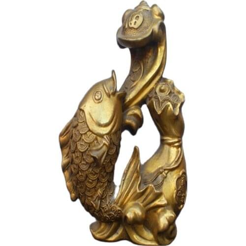 China Brass Statue Money Fish Copper Statue