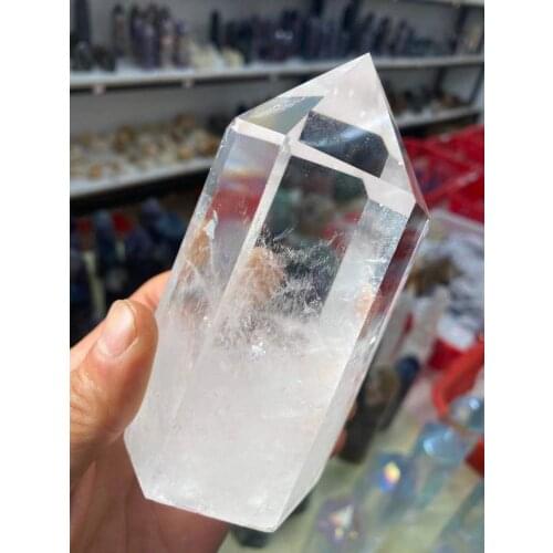 Beautiful natural transparent crystal point natural crystal energy tower 500g