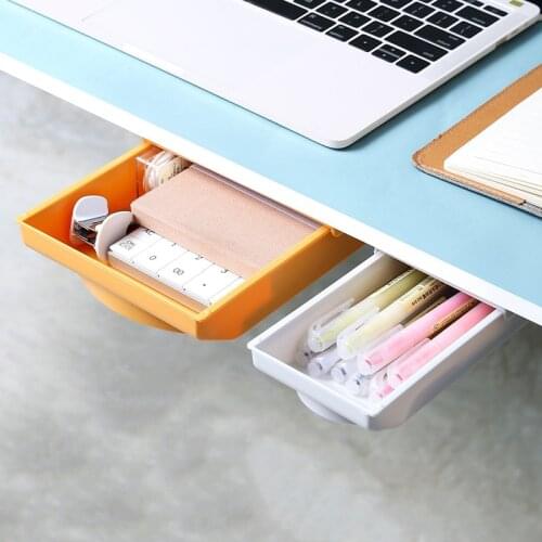Creative Hidden Drawer Storage Box Under The Desk Simple Dustproof Pen Box Debris Invisible Stationery Storage Box