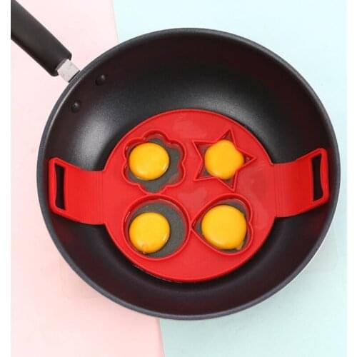 DIY Multifunctional Kinds Of Silicone Four Hole Love Pancake Mold Silicone Rice Ball Grinding Tool Star Plum Egg Fryer
