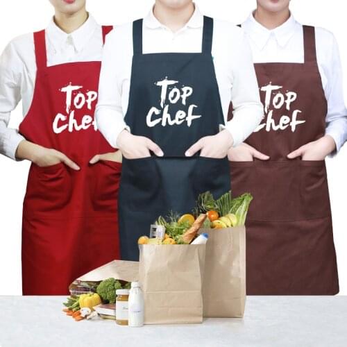 Fashion Cotton Apron Delantal Sleeveless Cafe Bake Shop Restaurant Waiter Chef Workwear Pinafore Apron Print Logo