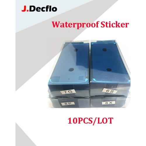JDecflo 10Pcs/Lot Waterproof Sticker For iPhone 6S 7 8 Plus X 8P XS Max XR 3M Adhesive Pre-Cut LCD Display Frame Tape Repair