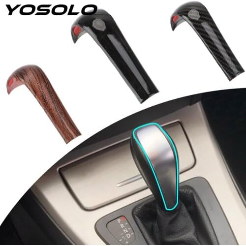 YOSOLO Car Gear Shift Knob Trim Strip Sticker Gear Shift Handle Sleeve CoverFor BMW 5 series E60 X3 E83 6 series E63 X5 E53