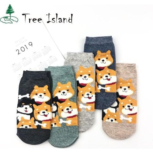 New Cotton Cartoon socks Funny Female Fashion Women Short Socks Casual Soft Funny Dog Socks