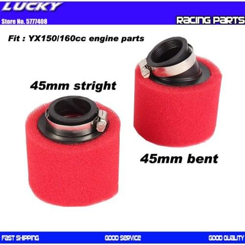45mm Foam Air Filter Sponge Cleaner Moped Scooter fit zongshen YX150/160 cc engine parts Dirt Pit Bike Motorcycle RED Kayo BSE