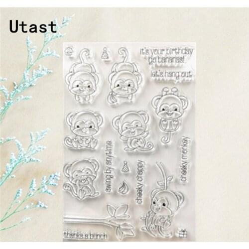 Monkey Banana Tree Clear Silicone Stamps /Transparent Rubber Stamp for DIY Scrapbooking /Photo Album Decorative Craft Making