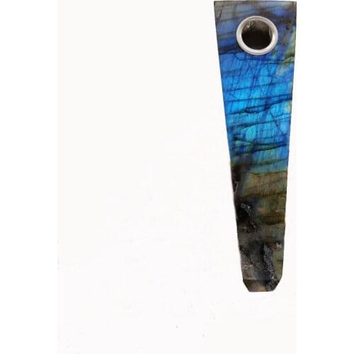 Drop shipping wholesale Natural Quartz labradorite crystal smoking pipe tobacco pipe point wand X46