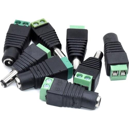 DC Connector Power Jack Plug Adapter 100 Pairs 12V 5A Male+Female 2.1 X 5.5MM Power Connector for CCTV Camera Led Strip