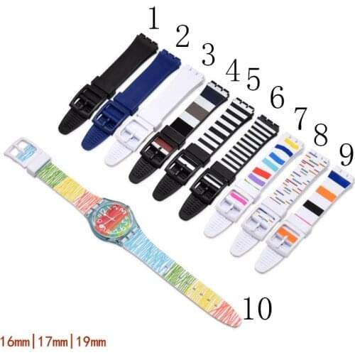 Fashion Color Bracelet High Quality WatchBands For Swatch 16mm 17mm 19mm Watch Accessories Elastic Durable Silicone Wrist Strap
