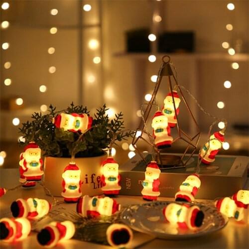 Christmas LED String Light 1.6m 10leds Santa USB Battery Box Christmas Day Party New Year Party Wedding Decoration Light Strip