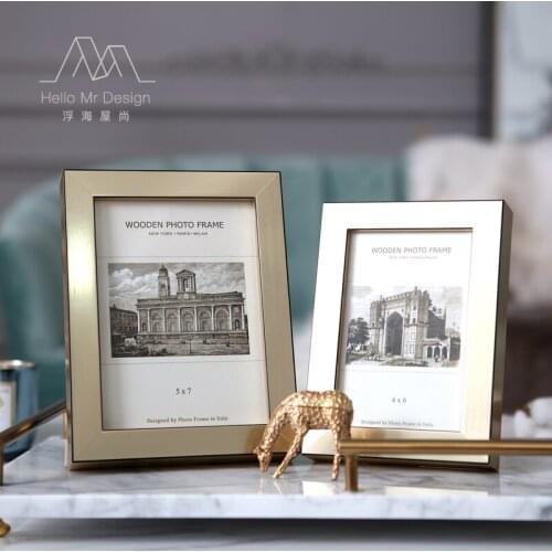 Modern Gold Photo Frame Friends Gift Art Elegant Picture Holder Frames Bedroom Office Ramki Na Zdjecie Home Decoration DF50XK