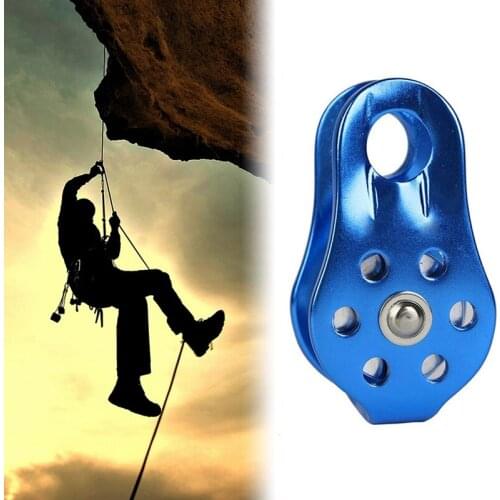 20KN Rope Climbing Single Fixed Single Rope Pulley Rescue Survival Sheave Arborist Gear Outdoor Mountain Rappelling Equipment