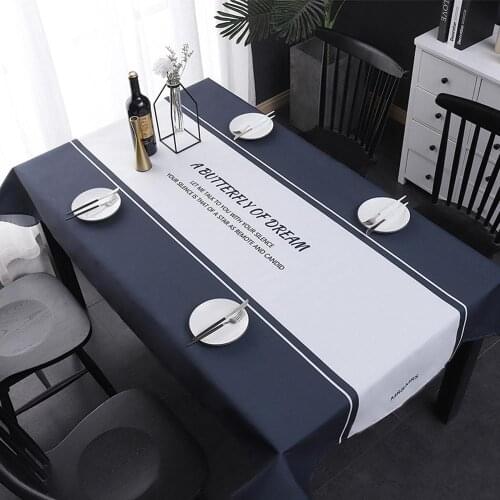 Striped Tablecloth Rectangle Geometric Line Table Cloth for Tables Simple Nordic Waterproof Table Cover for Kitchen Dining Room