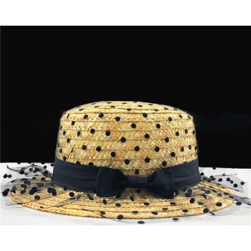 2019 Parent-child Sun Hat Cute Children lace Sun Hats Bow Hand Made Women Straw Cap Beach Big Brim Hat Casual Glris Summer Cap