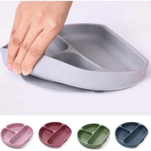 Suction Plate for Toddlers BPA Free 100% Food-Grade Silicone Tableware Microwave Safe Baby Divided Feeding Bowls and Dishes