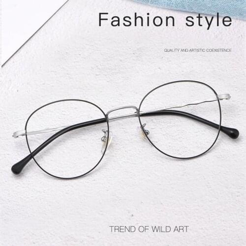 The New Ultra-Light Pure Titanium Frame Men And Women Retro Round Frame Anti-Blue Light Flat High-Quality Optical Glasses 2011